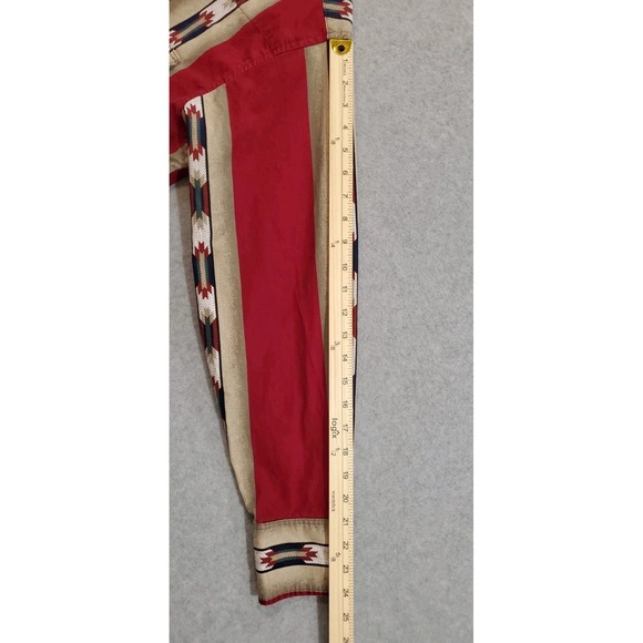 Vintage Wrangler Western Shirt Pearl Snap Aztec Long Sleeve Cowboy - Picture 5 of 10